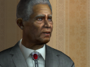 In the story, this man is dying.  Possibly from Weird Mouth Disease.