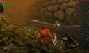 Normally I capture these screenshots with alt-PrtScr, but the alt key makes Rocko crouch and spoils the shot.  Fortunately, the alt isn’t really necessary for full-screen games.